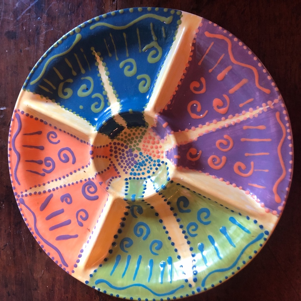 Hand-painted 14" Chip n Dip